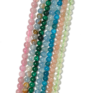 Amazonite naturelle perles de pierre <span class=keywords><strong>bleue</strong></span> pour la fabrication de bijoux perles rondes en vrac énergie guérison puissance perles de pierre bracelet à bricoler soi-même collier - Product Image 4
