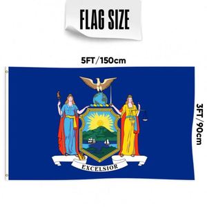 Bandera de Nueva <span class=keywords><strong>York</strong></span> Impresa de 3x5 pies, de una sola cara, estilo banderín, con logotipo personalizado, hecha de poliéster y vinilo duradero para exhibición nacional - Product Image 2