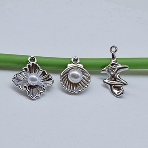 Perles pendentifs en alliage pour la fabrication de bijoux DIY, boucles d'oreilles, bracelets, pendentifs, fournitures artisanales, coquillages, forme géométrique étoile, zinc - Product Image 2
