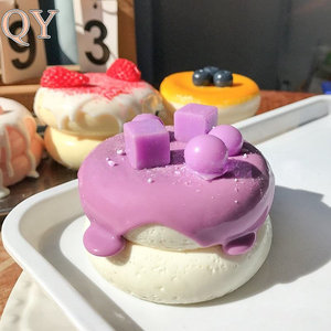QY Kawaii Blueberry Cheesecake <b>Squishy</b> Toy Soft Slow Rising Stress Relief Squeeze Sensory Fidget Toy for Kids Adults - Product Image 1