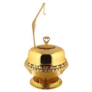 Equipo de catering para restaurantes, juego de <span class=keywords><strong>calentadores</strong></span> de acero inoxidable para buffet, calentador a gas, capacidad de 8L, lujo para banquetes, decoración dorada. - Product Image 1