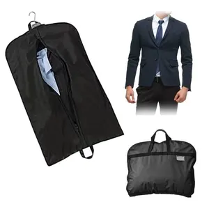 Professional Customized Logo Clothes Cover Canvas Bag Suit 80GSM Garment Cover Bags