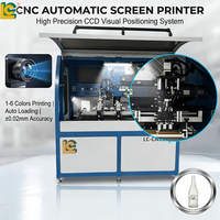 Impresora de Serigrafía Automática para Botellas, Tazas y Frascos de Múltiples Formas con Control Servo, Visión CCD, Carga Automática, Nueva, 3 Estaciones, Curado UV Multicolor