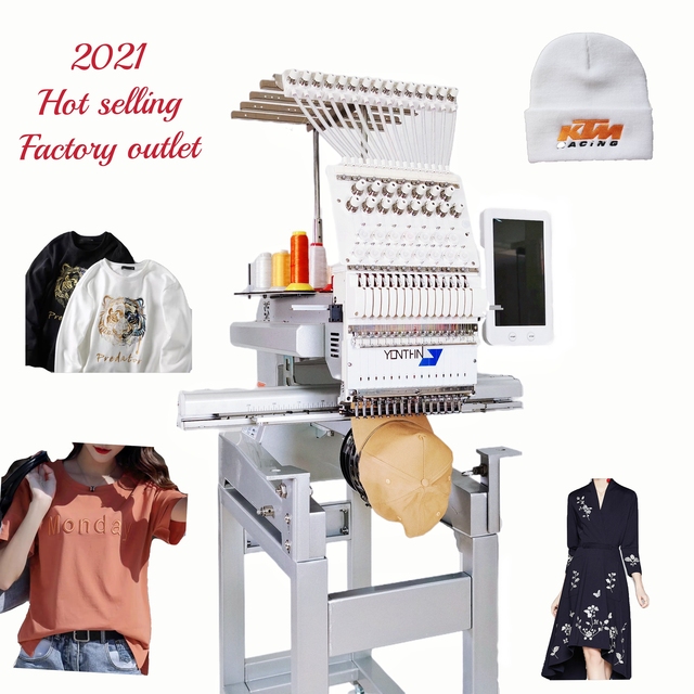 Yonthin High Speed Single Head 12/15 Needles Small Computer Embroidery Machines Prices for Garment