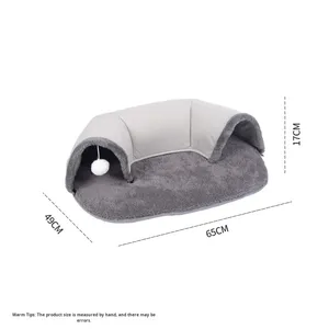 Neuankömmling <span class=keywords><strong>Cat</strong></span> Tunnel <span class=keywords><strong>Bed</strong></span> Solid Pattern Winter Warmes Sofa zum Spielen und Schlafen Hanging <span class=keywords><strong>Ball</strong></span> <span class=keywords><strong>Cat</strong></span> <span class=keywords><strong>Bed</strong></span> Dual Use - Product Image 6