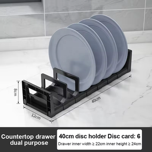 Escurridor de platos de aluminio para el hogar, accesorios de cocina, escurridor de estante de placa negra - Product Image 2