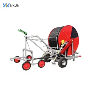 Small farm hose reel rain gun irrigation system hose reel boom irrigation system