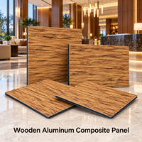 Panneau composite bois-aluminium grain de bois 4 mm 4x8 pieds, plaque ACP revêtue de PVDF pour bardage extérieur d'hôtel