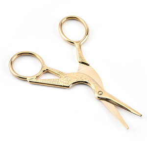 Sacos de chá de aço inoxidável, atacado de fábrica, banhados a ouro, tesoura, beleza, lâmina, sobrancelha, ferramentas de beleza - Product Image 2