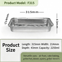 Multifunktionale 2250mL Rechteckige Einweg-Dampfgarbehälter, Takeaway-Lebensmittelverpackungen, Aluminiumfolie-Servierplatten