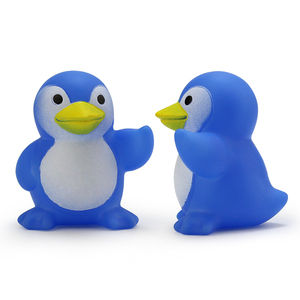 Phim Hoạt hình màu xanh cao su chim cánh cụt tắm đồ chơi pinchable động vật cho thời gian tắm vui vẻ - Product Image 1