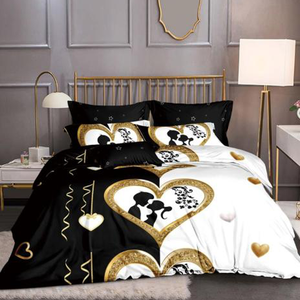 الفاخرة 3D الرقمية الطباعة رقيق الألياف لحاف مجموعة غطاء رومانسية نمط غطاء لحاف الملكة - Product Image 5