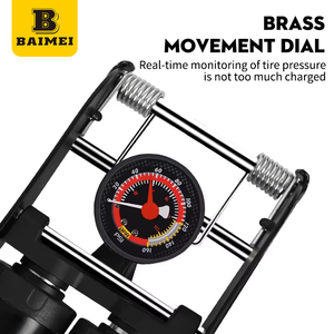 BAIMEI haute précision Double cylindre <span class=keywords><strong>pompe</strong></span> à <span class=keywords><strong>pied</strong></span> haute pression gonfleur d'air vélo Scooter moto <span class=keywords><strong>pompe</strong></span> gonflable - Product Image 2