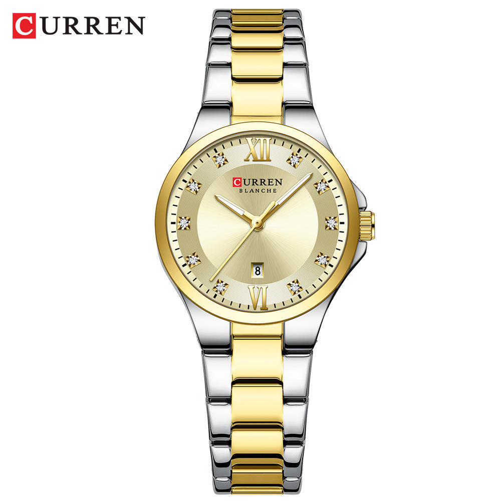 3 gold dial gold silver strap