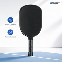 Raquette de pickleball à poignée en caoutchouc sans bords, forme standard, mousse injectée, forme allongée, silencieuse