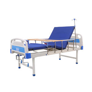 Venta al por mayor de fábrica: Cama de hospital de 2 funciones, metálica, ajustable manualmente con 2 manivelas, para enfermerí<span class=keywords><strong>a</strong></span> y uso médico. - Product Image 1