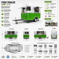 Remorque alimentaire multifonctionnelle en acier inoxydable galvanisé pour la restauration rapide, les frites, la vente de nourriture de rue et le café