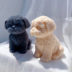 Sitting Shih Tzu Puppy Silicone Candle Mold Animal Pet Puppy Soy Wax Silicone Mould <b>Figurine</b> <b>Dog</b> Lover Home Decor - Product Image 2