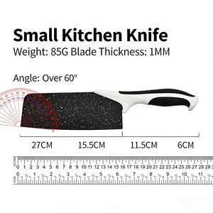 Juego de Cuchillos Multifuncionales de Acero Inoxidable de 5 Piezas, con Mangos de Plástico Negro/Plateado, Logotipo Personalizado, Ambidiestros, Más Vendidos - Product Image 5