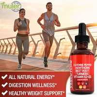 Complément Herbal OEM Marque Blanche Poivre de Cayenne, Aubépine, Racine de Betterave, Curcuma, Vitamines K2 + D3 pour le Soutien de la Santé