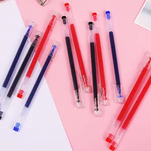 Wholesale Straight Liquid Needle Tube Gel Pen Black Red Blue Gel Pen For Signature Business Office