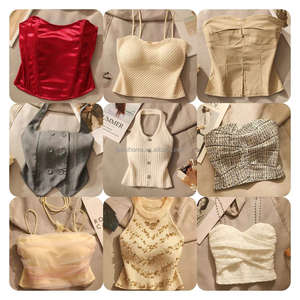 Camiseta de <span class=keywords><strong>Mujer</strong></span> Vintage Barata, Suave y Cómoda, Corta y Moderna con Decoración de Encaje, Camiseta de Manga Corta para <span class=keywords><strong>Mujer</strong></span> - Product Image 2