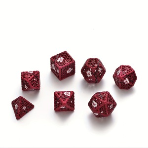 Vente en gros de dés personnalisés en métal creux en forme de fleur de prunier mdn-donjons et dragons <span class=keywords><strong>trpg</strong></span>, accessoires de jeu de société rpg - Product Image 4