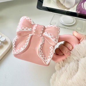 L Factory Direct Sales Ins Cute Hand-painted Bow Ceramic Cup Creative <strong>Princess</strong> Coffee <strong>Mug</strong> - Product Image 3