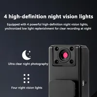 Mini Cámara CCD Portátil 1080P HD con Visión Nocturna Infrarroja, Lente Giratoria de 180°, Clip Trasero, MicroSD TF, para Deportes al Aire Libre y Ciclismo, Cámara A9