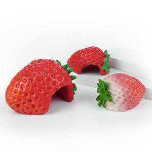 Nichoirs pour crabes ermites, design fraise-<span class=keywords><strong>ananas</strong></span>, sculpture en résine écologique, modèles grands et petits, pour aménagement paysager naturel de plage et de terrains pour animaux - Product Image 2