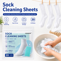 Feuilles nettoyantes pour chaussettes super concentrées écologiques, jetables, hydrosolubles, éliminateur d'odeurs doux, parfum frais, format portable et compact