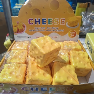 Cheese Shape Squishy <b>Toy</b> Slow Rising Sensory Fidget Ball Soft TPR Stress Relief <b>Desk</b> Decor 5-7cm Factory Wholesale - Product Image 4