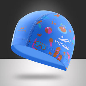 Bonnet de bain imprimé Yongbo pour enfants et étudiants, motif plage rose, bonnet de sport aquatique - Product Image 2