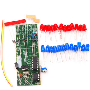 ชุดอุปกรณ์ไฟอิเล็กทรอนิกส์ DIY OKY1319 NE555 CD4017 IC LED สีแดงน้ำเงิน ชุด DIY ไฟกระพริบสองสี - Product Image 6