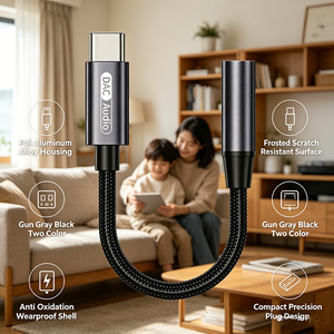 Adaptador de Audio Tipo C a 3.5mm con Chip DAC Integrado, Cable con Chip Digital DAC Incorporado, Sonido sin Ruido, Convertidor de Micrófono para Auriculares - Product Image 4