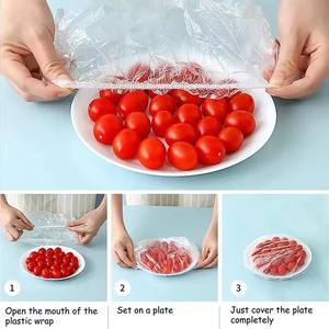 100pcs Disposable Food Cover Plastic <b>Wrap</b> Elastic Food Lids for Fruit Bowls Cups Caps Storage <b>Kitchen</b> Fresh Keeping Saver Bag - Product Image 5