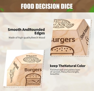 Set di dadi per cibo in legno massello inciso su misura regalo di compleanno per anniversario romantico per i partner per gli oggetti decorativi - Product Image 3