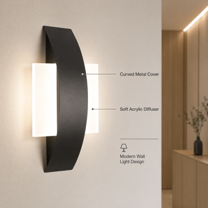 Applique murale LED moderne en acrylique et métal 6W, petite, décorative pour couloir, hôtel, chambre, salon, maison, villa - Product Image 2