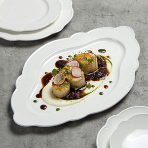 JQY Europa <span class=keywords><strong>Relieve</strong></span> Estampado Cerámica Plato Retro Encaje Blanco Cerámica <span class=keywords><strong>Vajilla</strong></span> Lujo Comedor Platos PARA EL Hogar Restaurante - Product Image 4