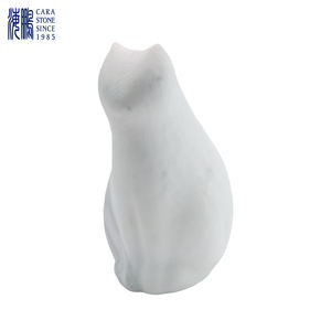 Изготовленная на заказ резная фигурка кошки из белого натурального мрамора, декоративная скульптура животного для интерьера виллы - Product Image 5