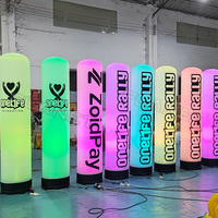 Columna inflable de alta calidad que cambia de color Pilar luminoso inflable Tubo inflable con luz LED