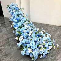Chemin de table floral en soie violette, style européen, pour décoration de table de mariage, événements, réaliste, style campagnard, Saint-Valentin