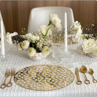 Sets de table ronds en acrylique or et argent personnalisés Sets de table Lucite découpés au laser pour table à manger