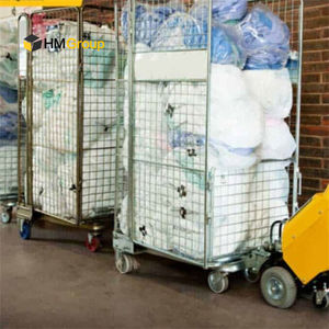 Cage à linge en acier galvanisé pliable et durable de 500 kg de capacité, 4 côtés, pour le stockage et le transport - Product Image 3