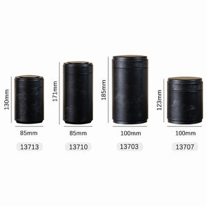 Матовая герметичная металлическая жестяная металлическая круглая коробка для пищевых продуктов с двумя крышками для кофейных зерен, чая, матча, порошка для закусок, печенья, шоколадные конфеты - Product Image 6