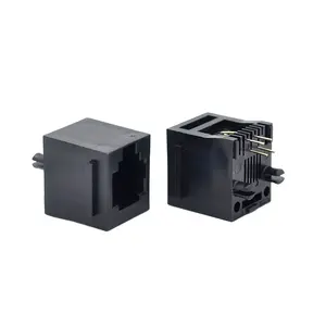 Rj11 Rj12 Modulaire Jack Vrouwelijke Connector Rj11 6p4c Connector Zwarte Vrouwelijke Socket Pcb Modulaire Jack