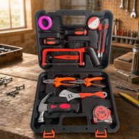 Kit d'outils de 13 pièces avec étui, pinces, tournevis, mètre ruban, marteau, couteau utilitaire pour la réparation à domicile