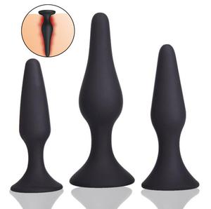 Juego de 3 Tapones Anales de Silicona, Juguetes Sexuales para Hombres Principiantes, Dildo Realista, Masajeador de Próstata, Tapones Anales, Masturbación Masculina - Product Image 1