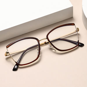 ファッショナブルなレトロなハーフフレームフォトクロミック読書メガネデザイナーラウンドアンチブルーライトアセテートTR90 - Product Image 1