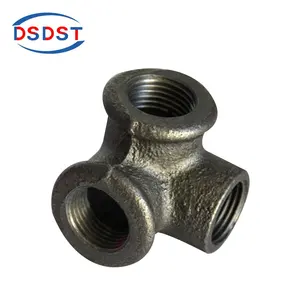 Best Selling Black Malleable Iron Pipe Fittings 3 Way Cast Technique with Galvanized Steel Structure Iron fittings